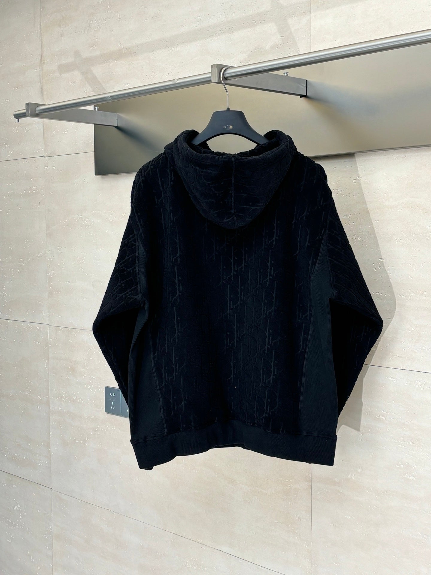 250722 New high-quality, fully printed jacquard letter towel cotton hooded sweatshirt