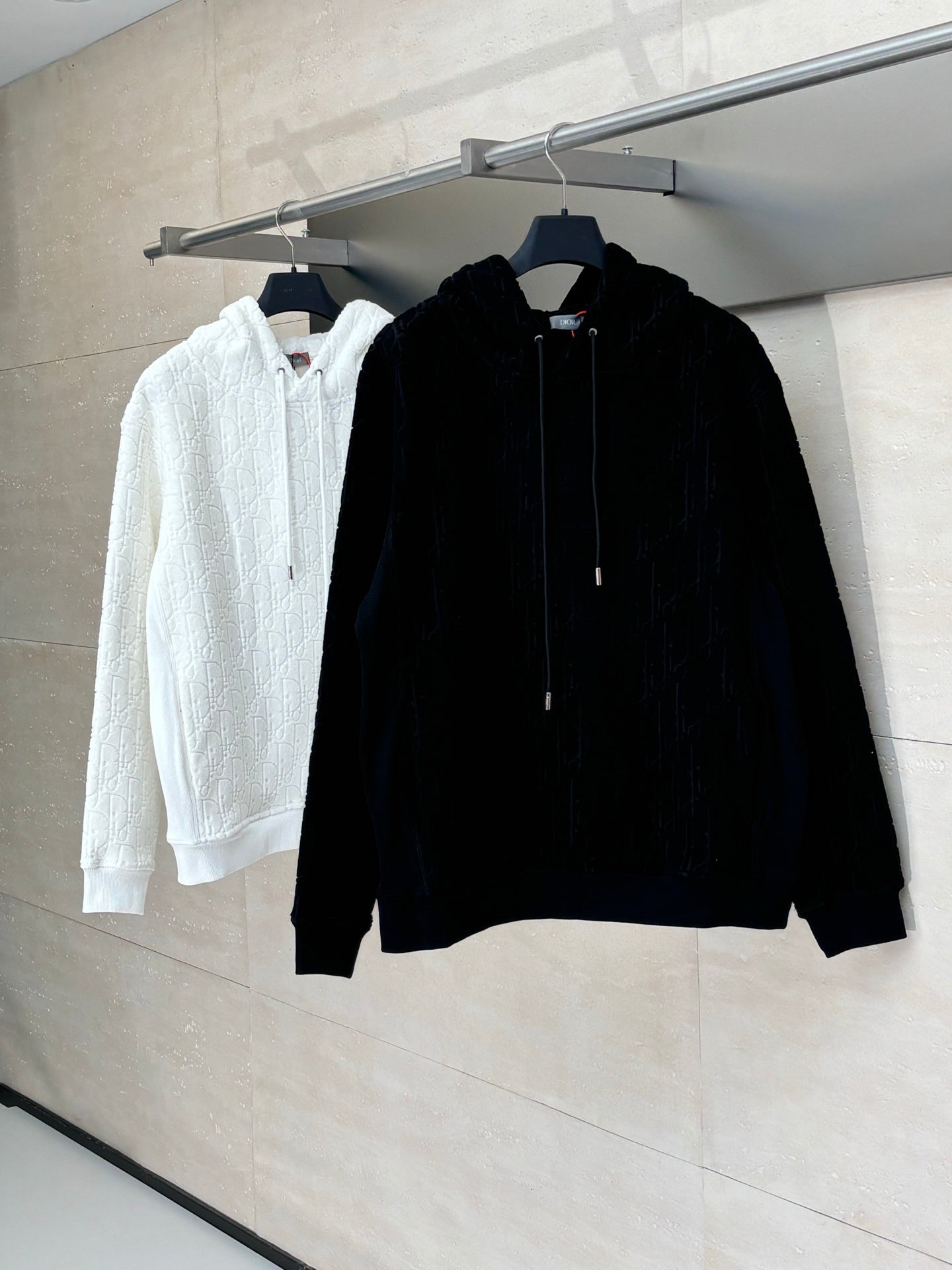 250722 New high-quality, fully printed jacquard letter towel cotton hooded sweatshirt