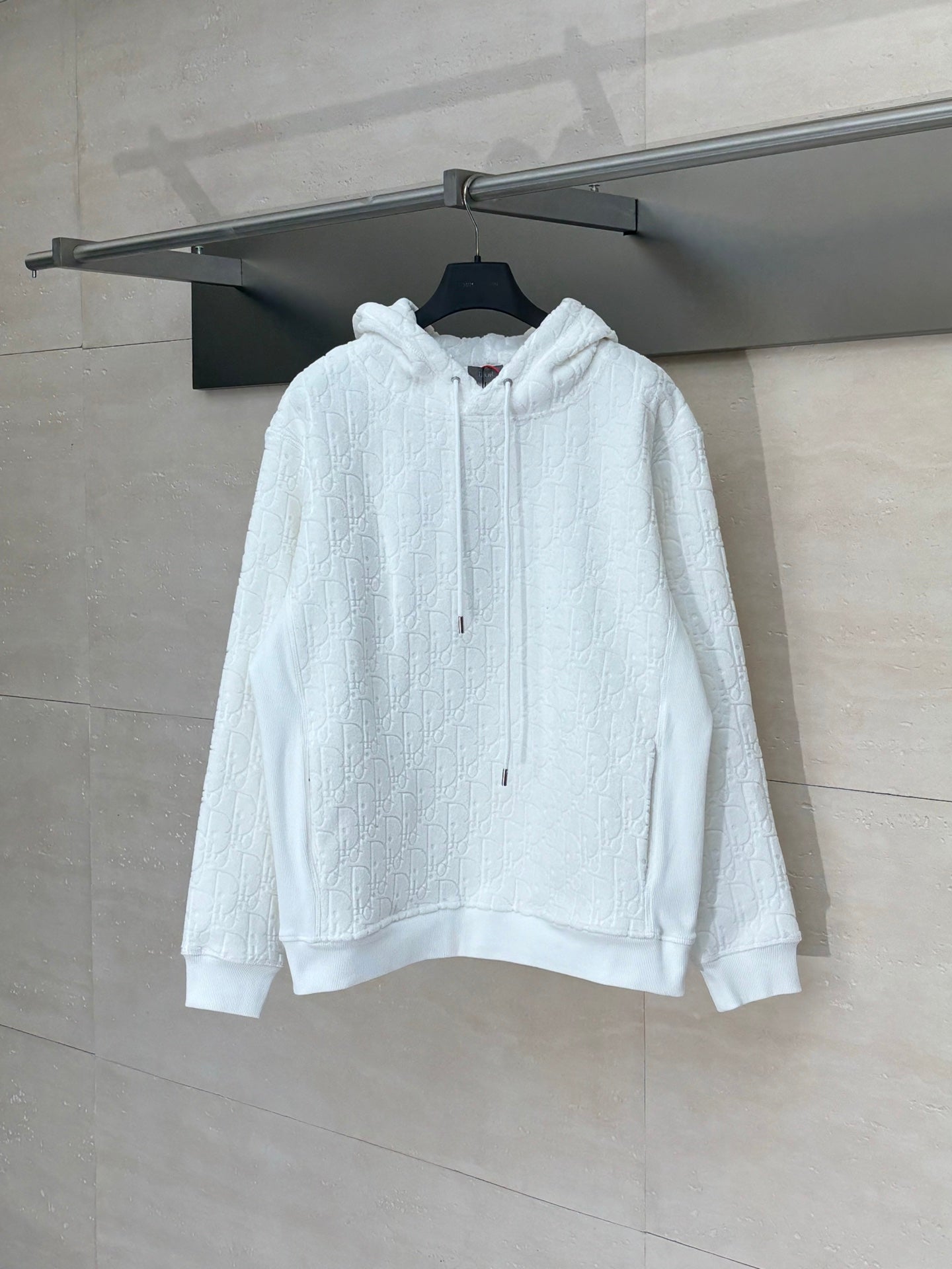 250722 New high-quality, fully printed jacquard letter towel cotton hooded sweatshirt