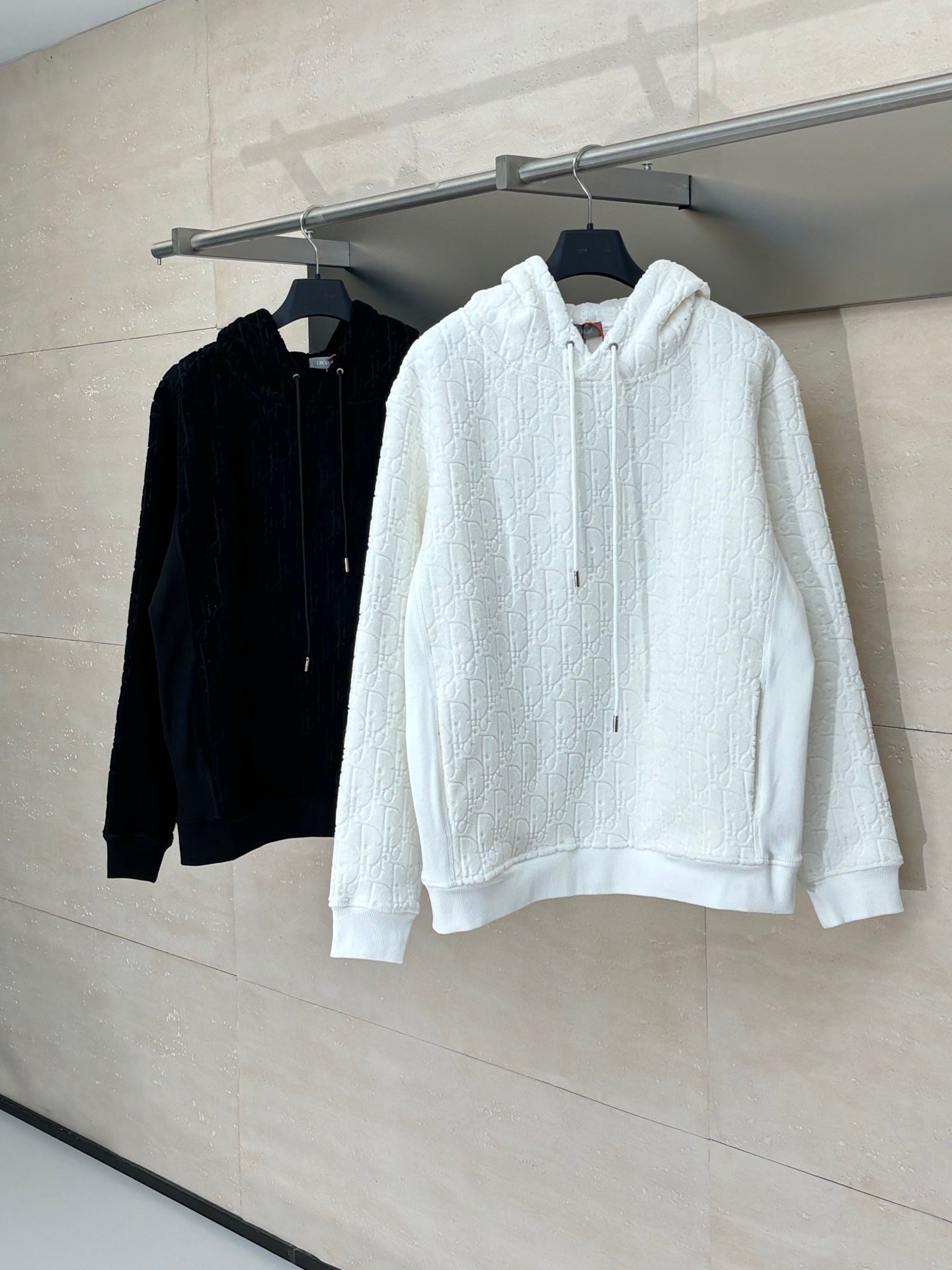 250722 New high-quality, fully printed jacquard letter towel cotton hooded sweatshirt