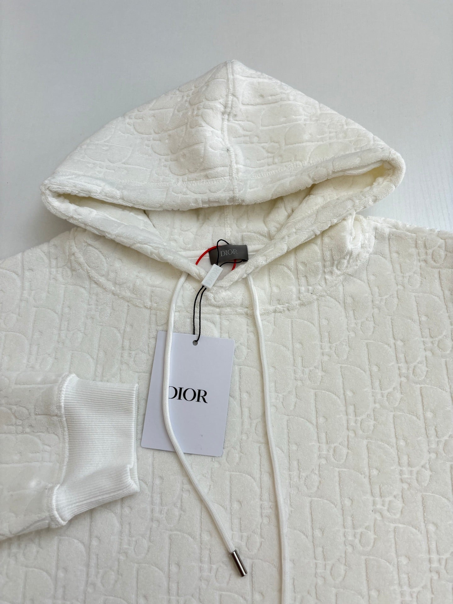 250722 New high-quality, fully printed jacquard letter towel cotton hooded sweatshirt