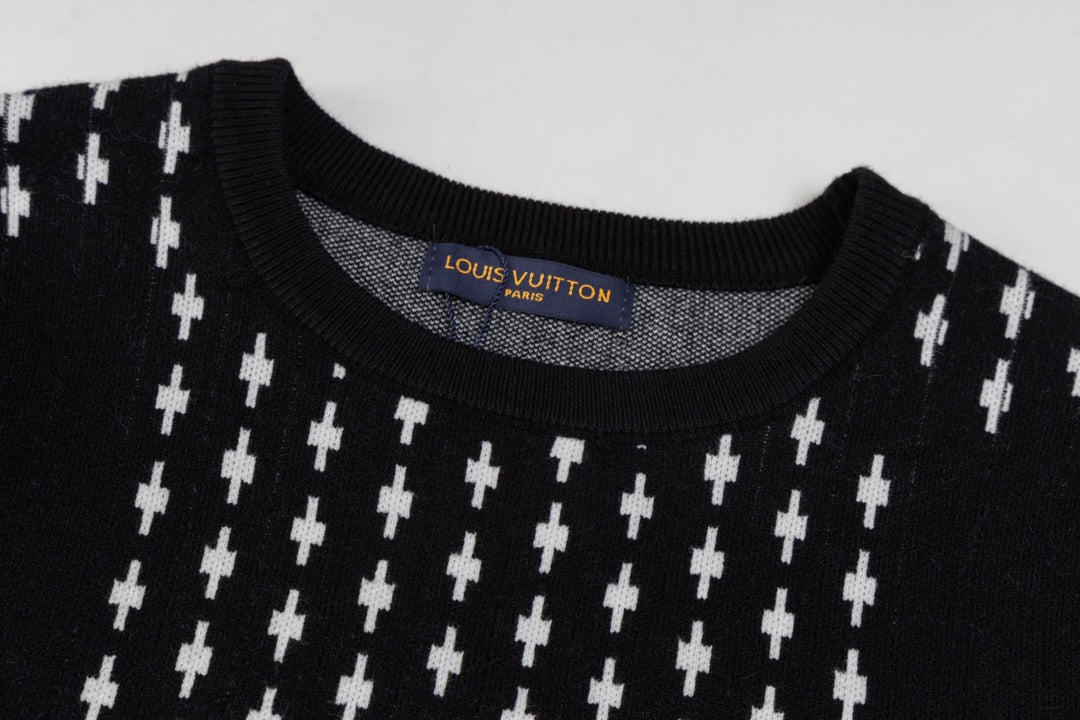 250729 New high-quality checkered couple round-neck sweaters