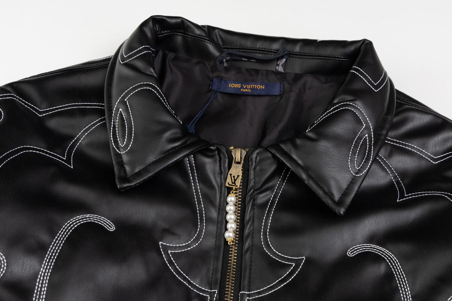 250729 New top-quality embroidered leather pilot jacket