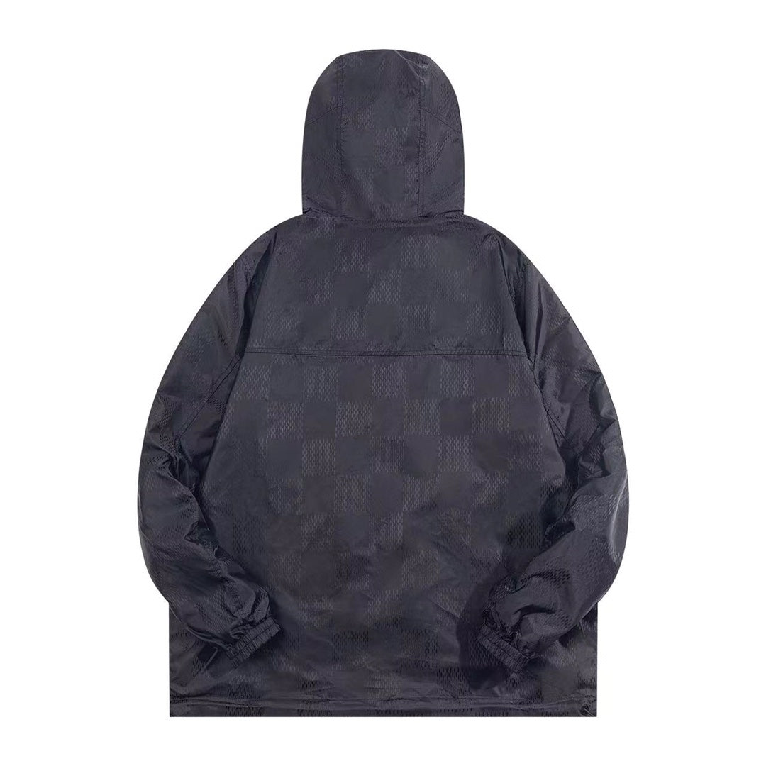 250729 The new top-of-the-line classic double-sided jacquard hooded zipper jacket