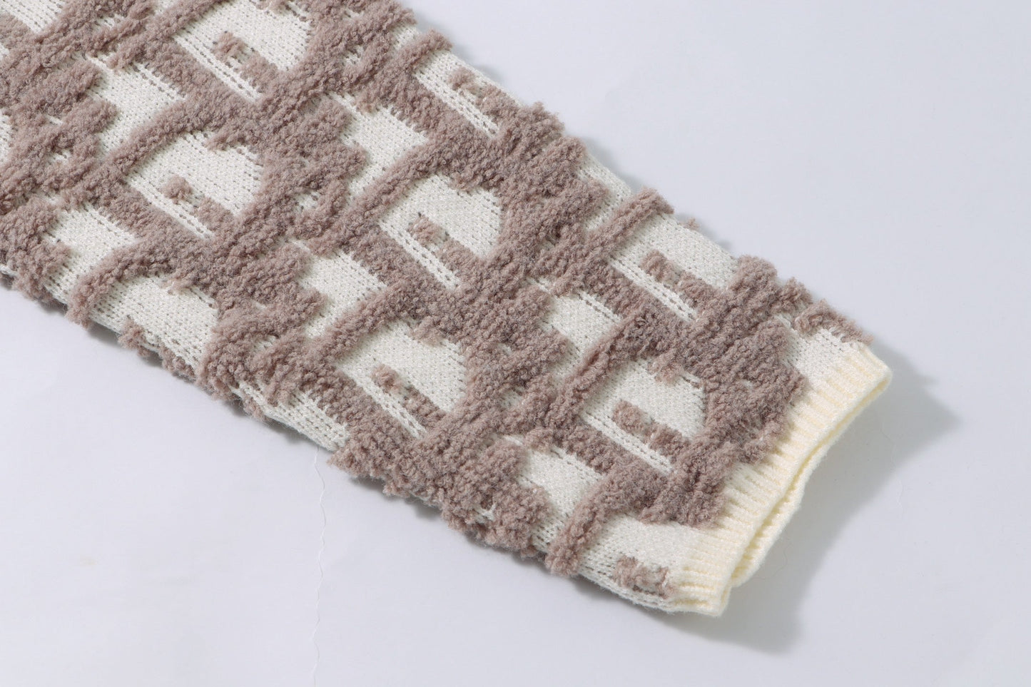 250729 New high-quality three-dimensional jacquard zipper round-neck sweater