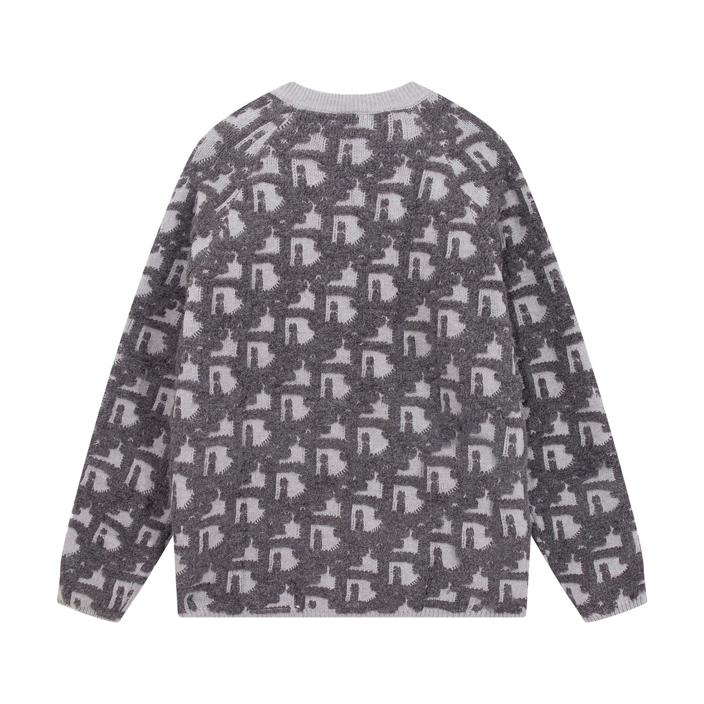 250729 New high-quality three-dimensional jacquard zipper round-neck sweater