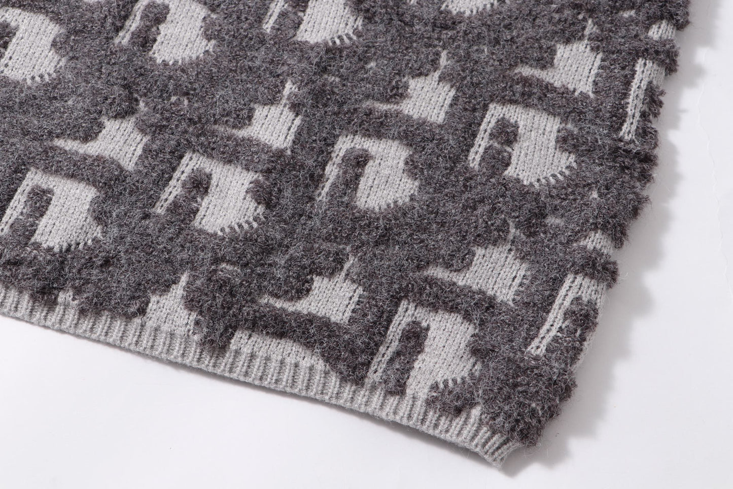 250729 New high-quality three-dimensional jacquard zipper round-neck sweater