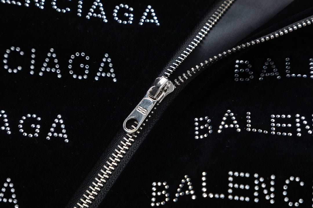 250729 New top-quality sequined velvet baseball jacket