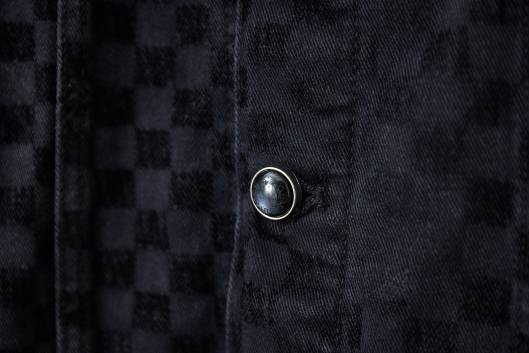 250729 New heavy-duty jacquard spray-painted denim jacket