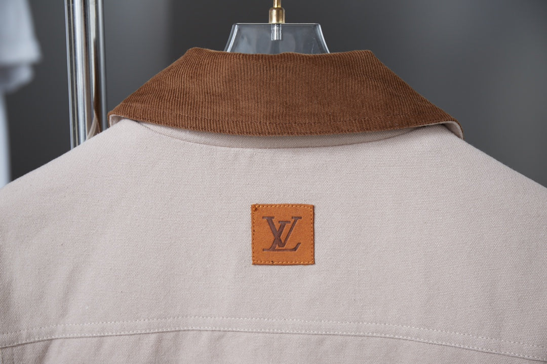 250808 New high-quality pocket hollowed-out embroidered canvas jacket