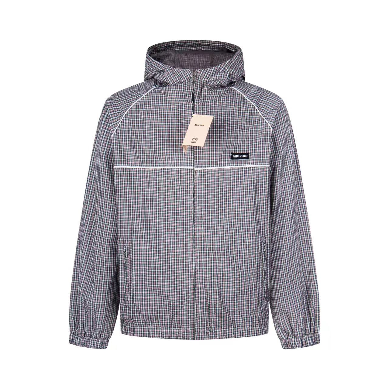 250808 New high-quality checkered tech fabric pilot jacket