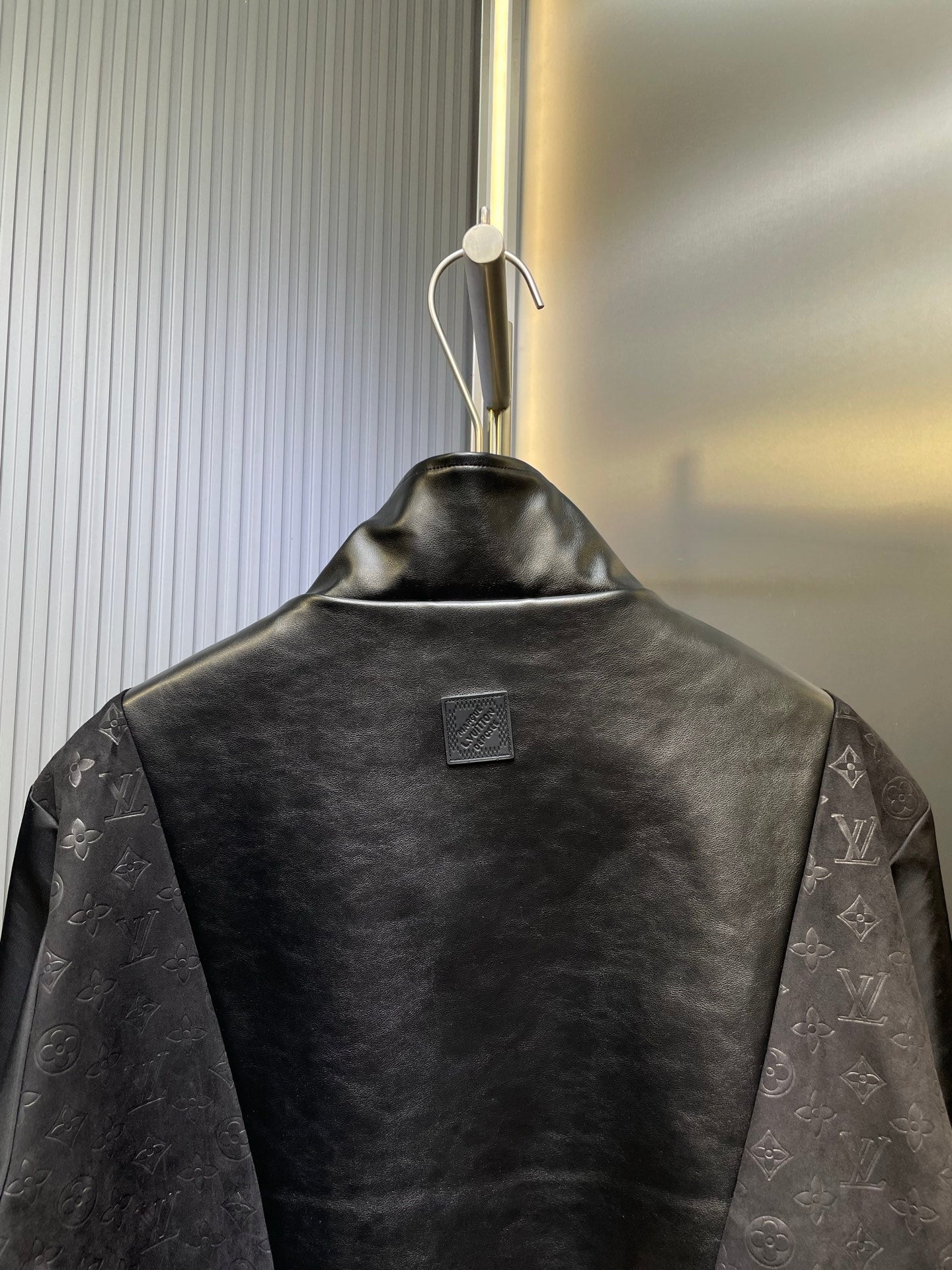 250808 A new high-quality patchwork leather jacquard jacket