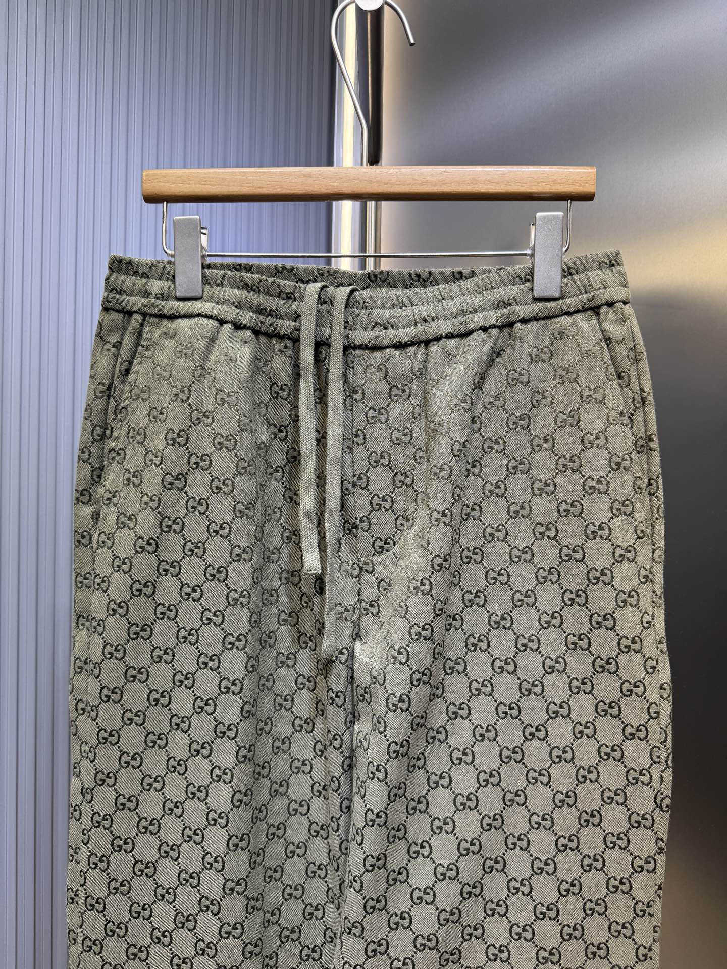 250808 New high-quality jacquard full-print elastic drawstring straight-leg trousers