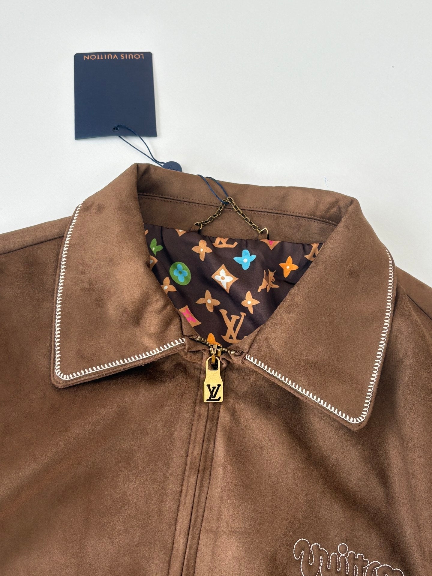 250808 New high-quality embroidered suede cowhide pilot jacket