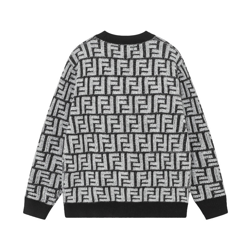250808 New high-quality jacquard full-print cardigan sweater