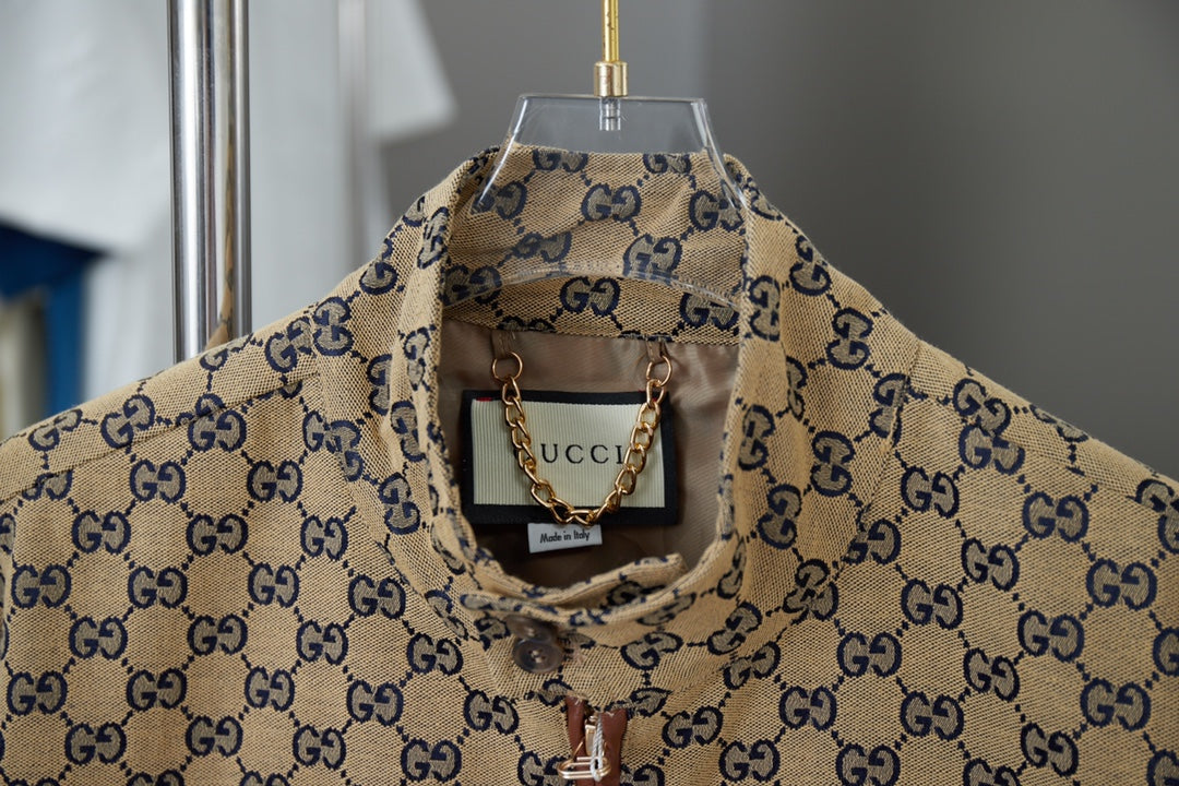 250808 New high-quality jacquard stand-up collar jacket