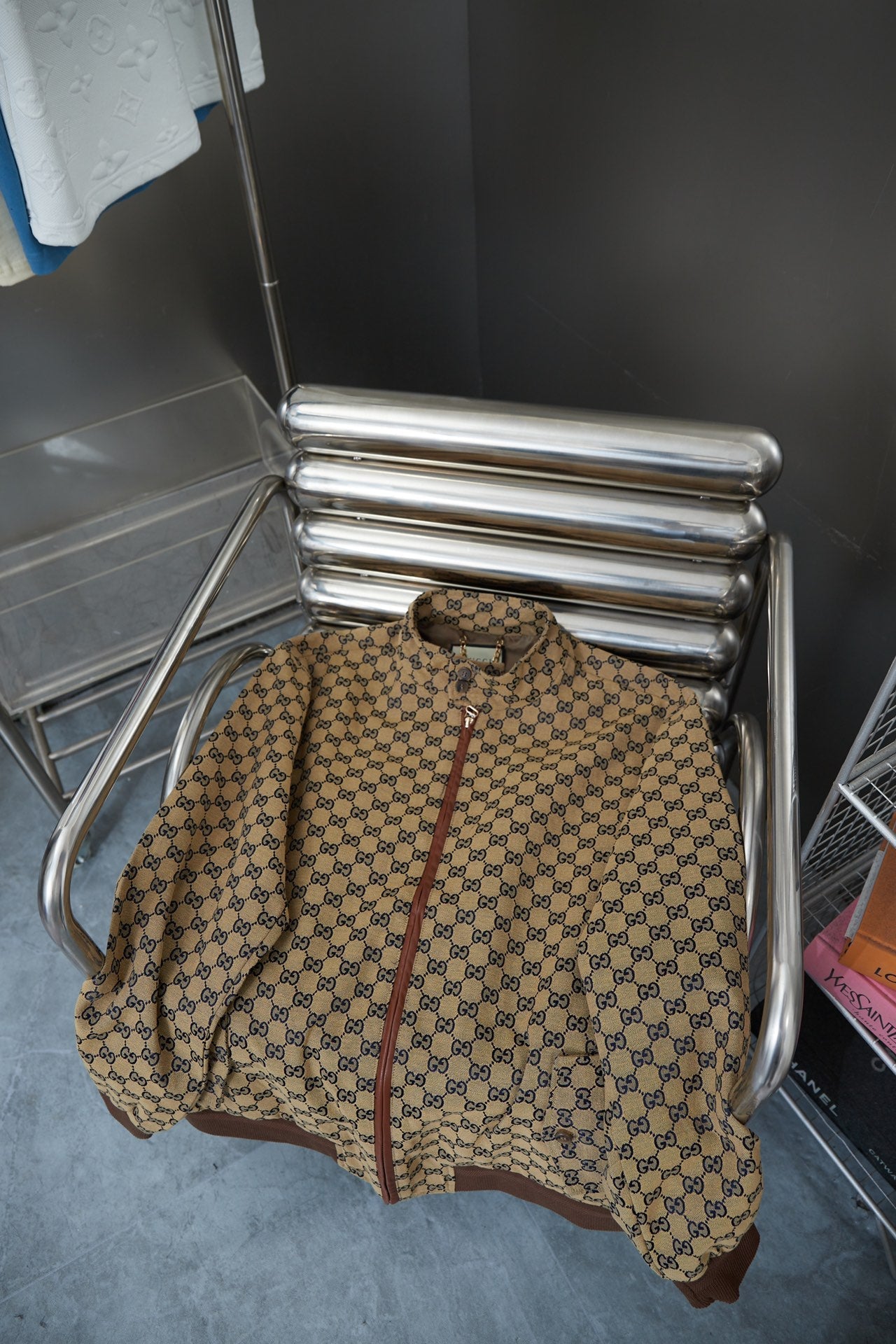 250808 New high-quality jacquard stand-up collar jacket