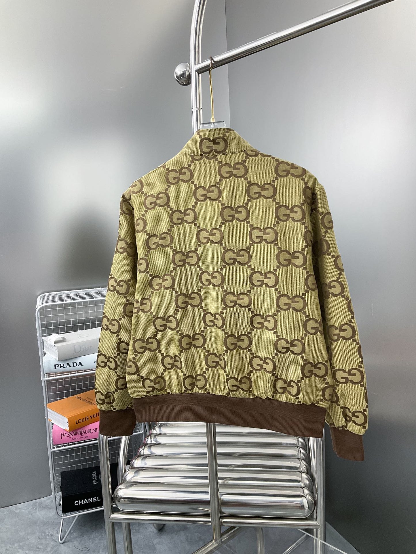 250808 New high-quality jacquard stand-up collar jacket