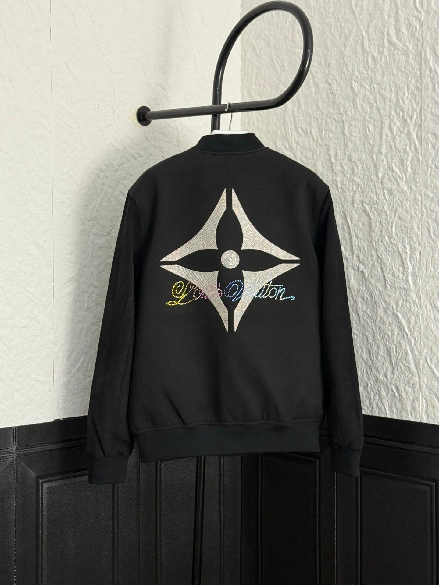 250808 New high-quality new baseball jacket with rhinestones and lettered heat treatment