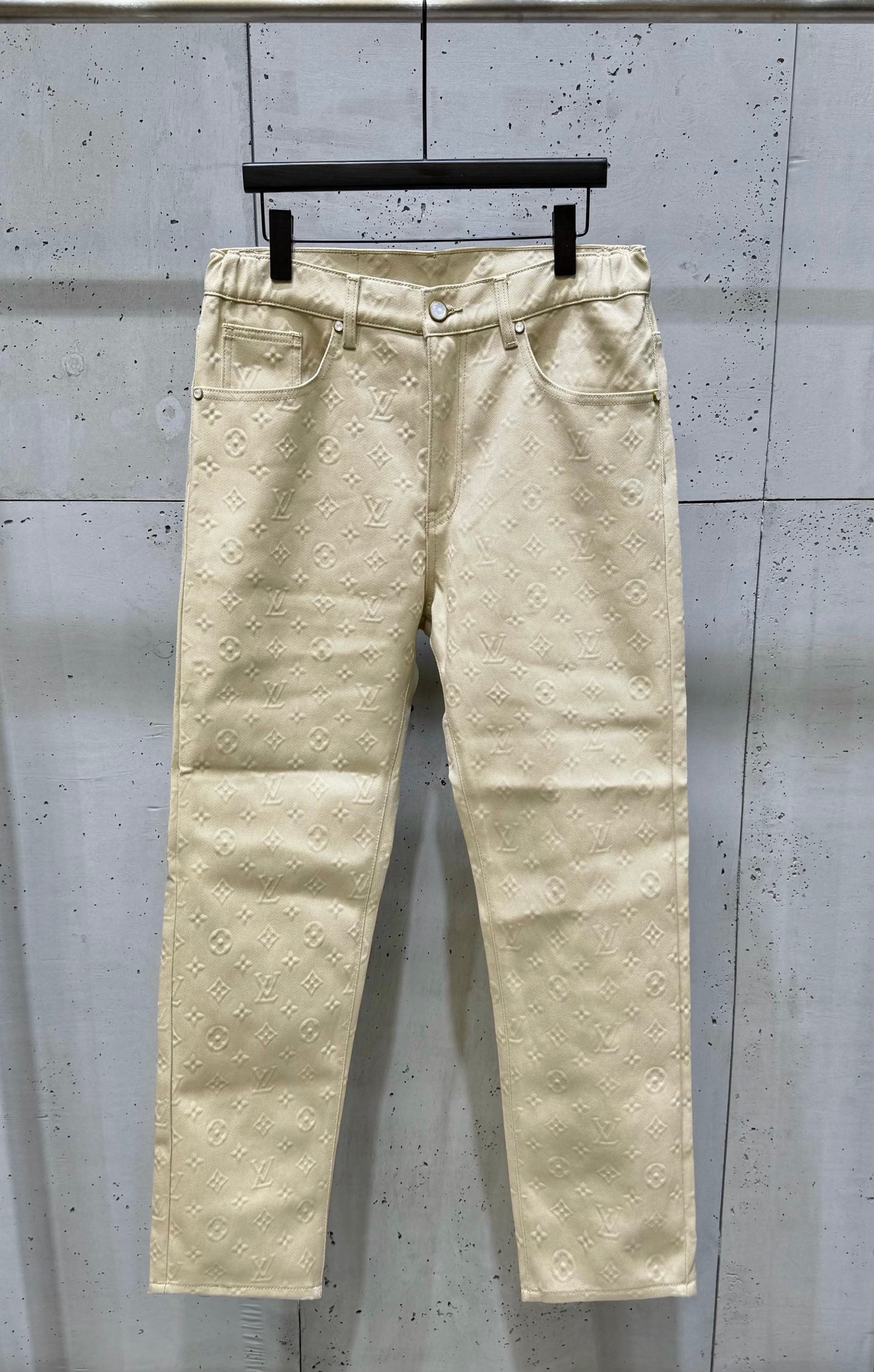 250808 The new high-quality no-iron denim set features a high version with heavy craftsmanship and full embossed embossed letters