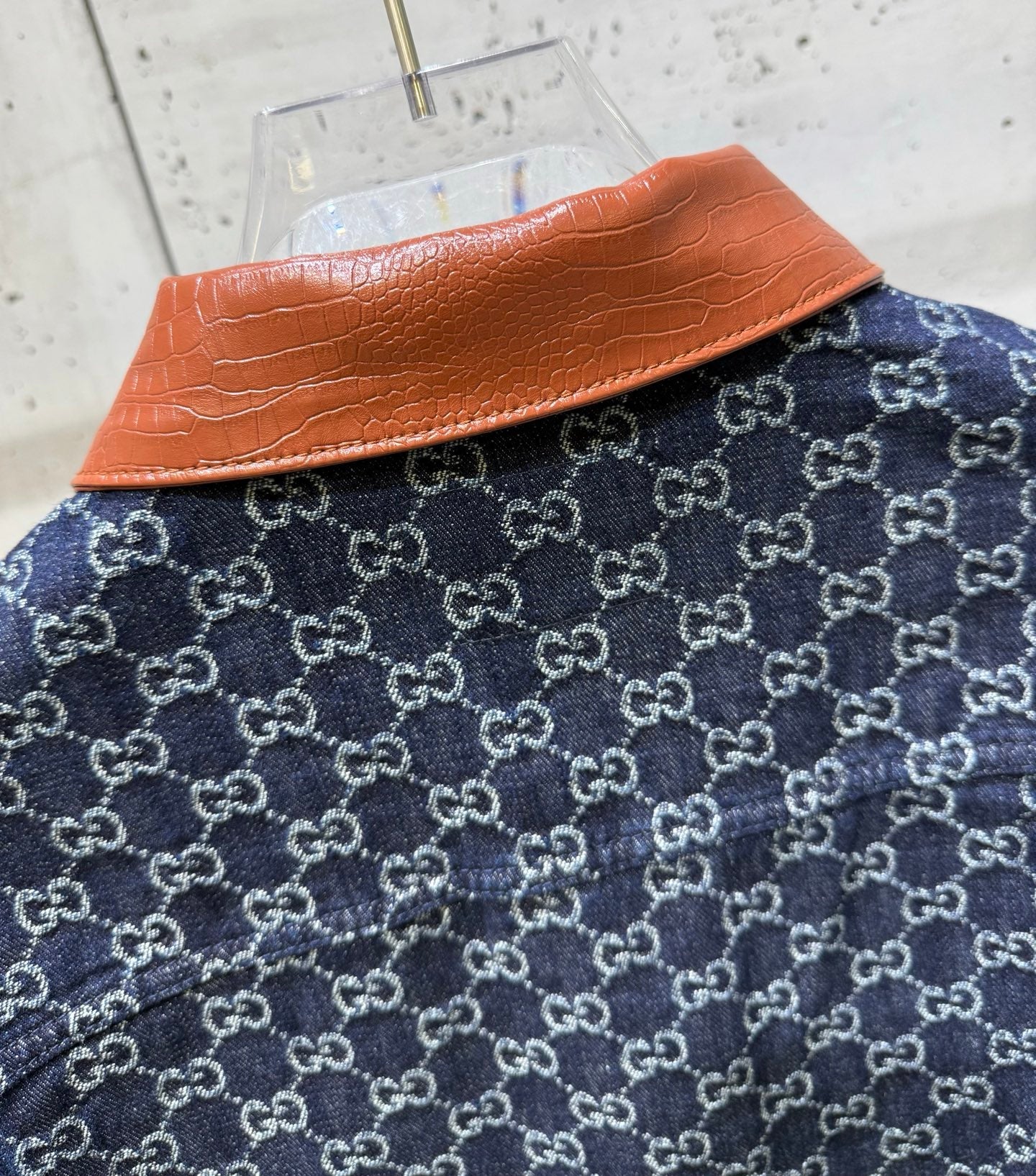 250808 A new high-quality washed denim jacket printed with jacquard letters