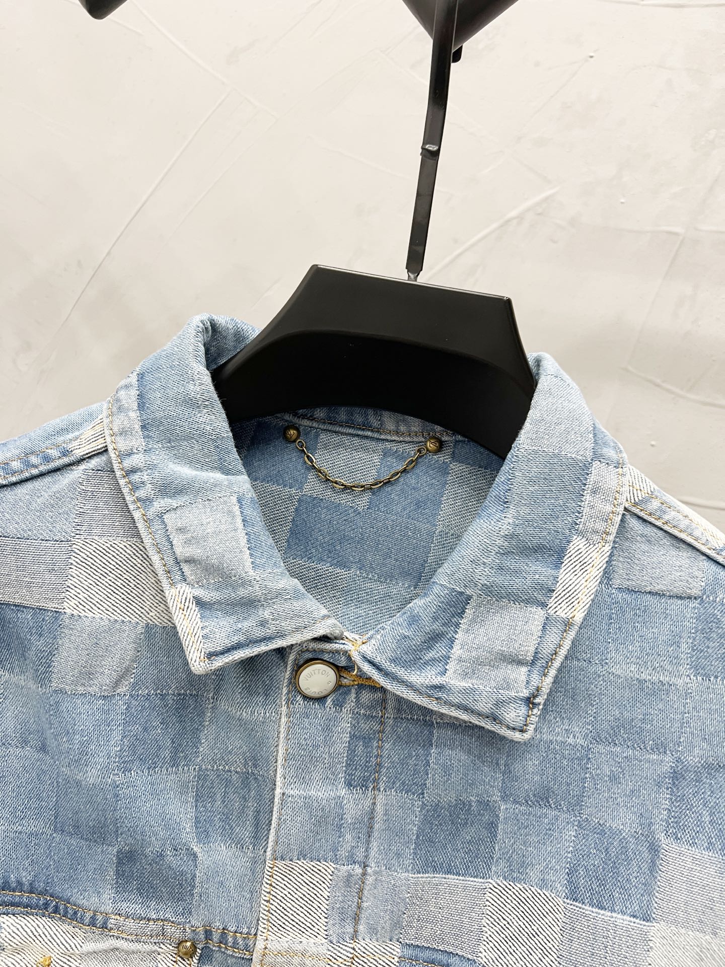250813 A new high-quality full-print checkerboard loose denim jacket