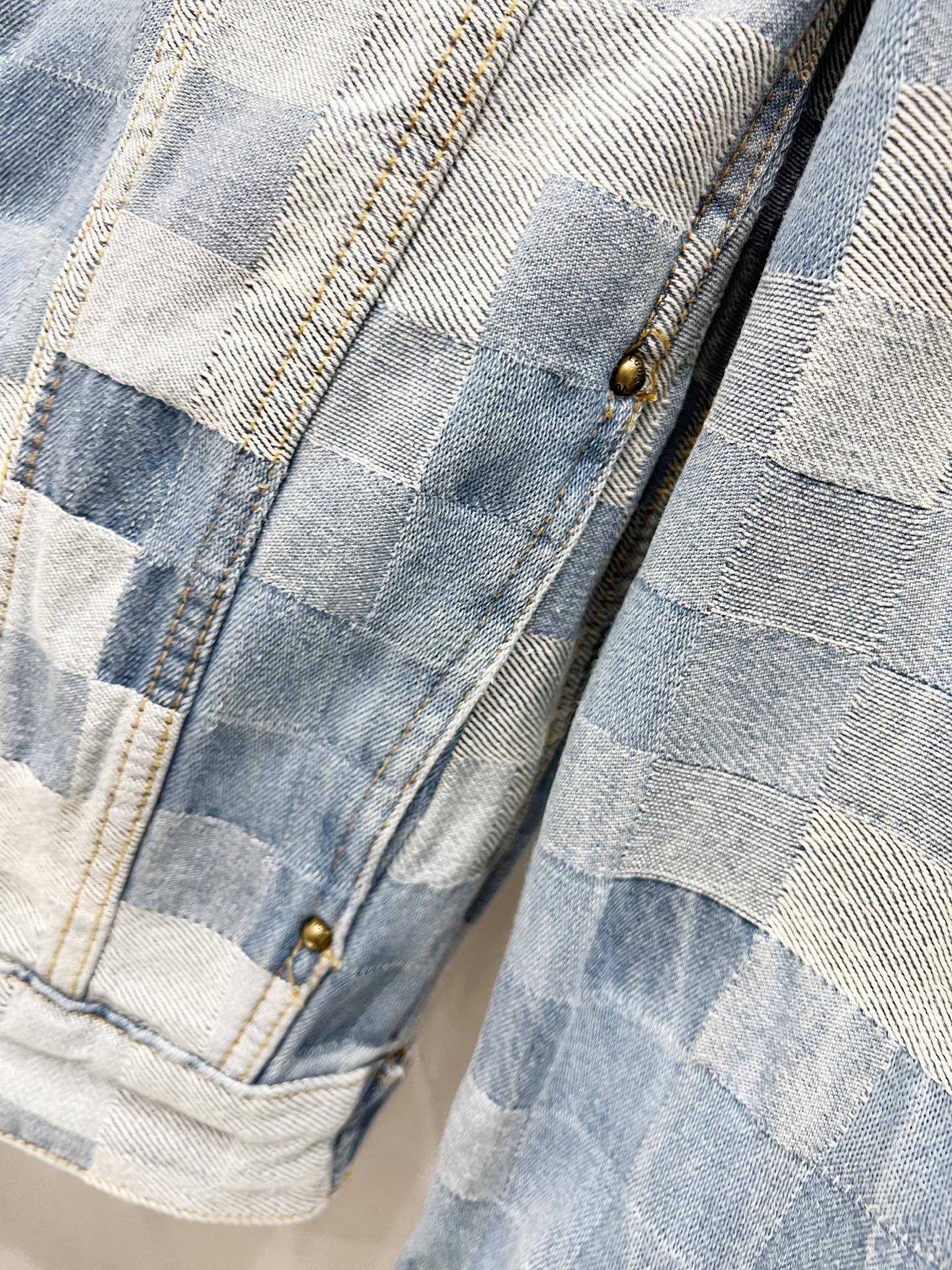 250813 A new high-quality full-print checkerboard loose denim jacket
