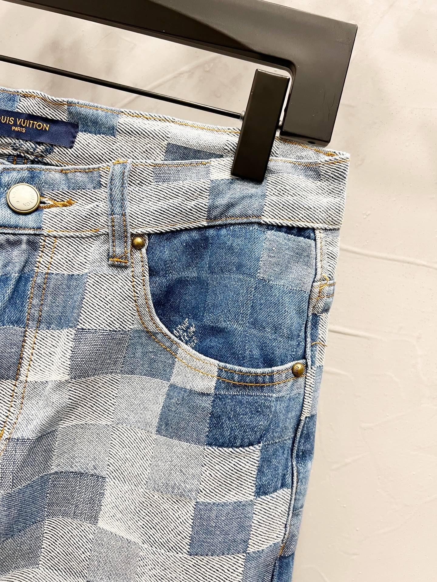 250813 New high-quality full-print checkerboard loose jeans
