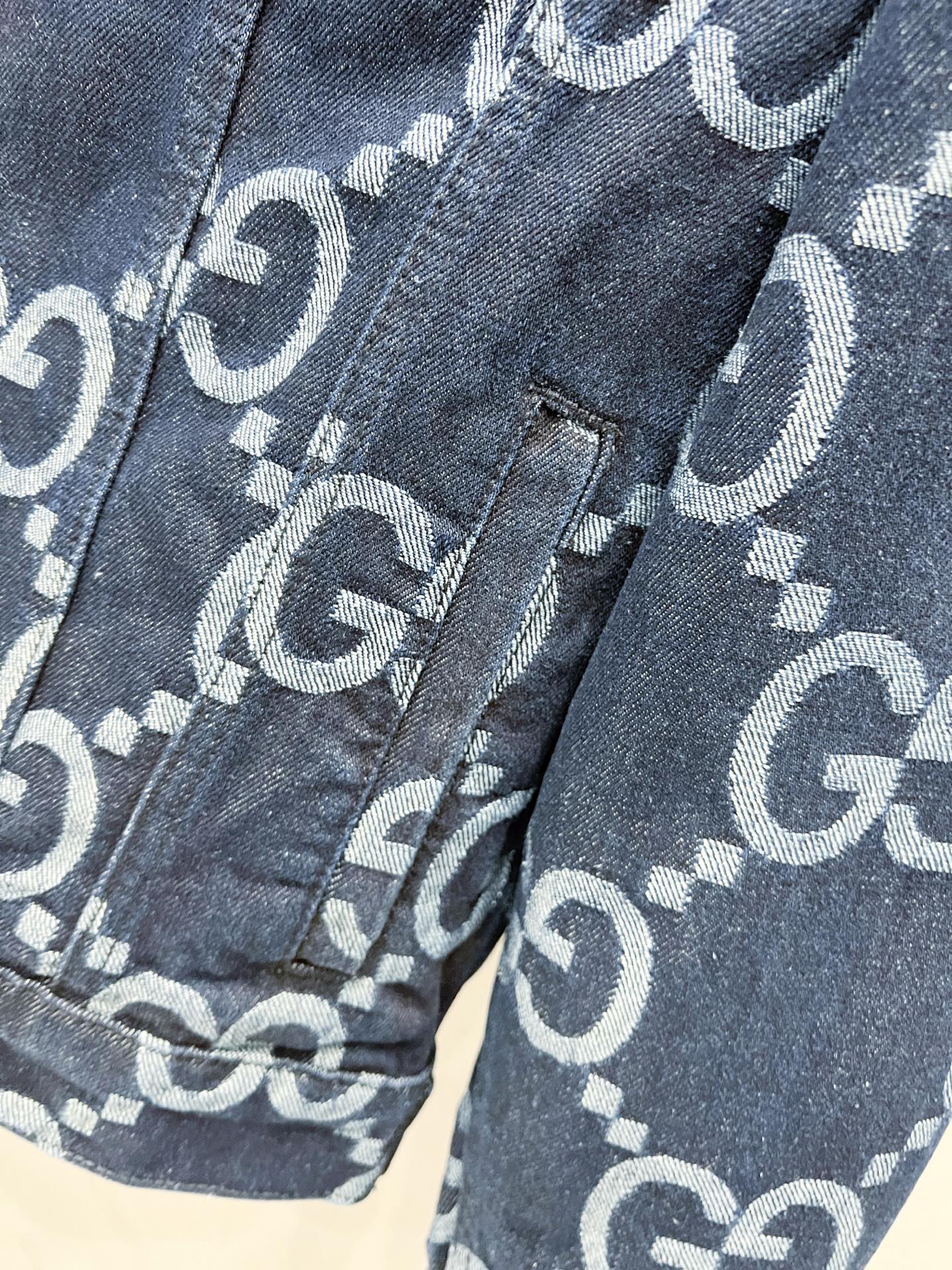 250813 New high-quality full-print straight-cut loose denim jacket