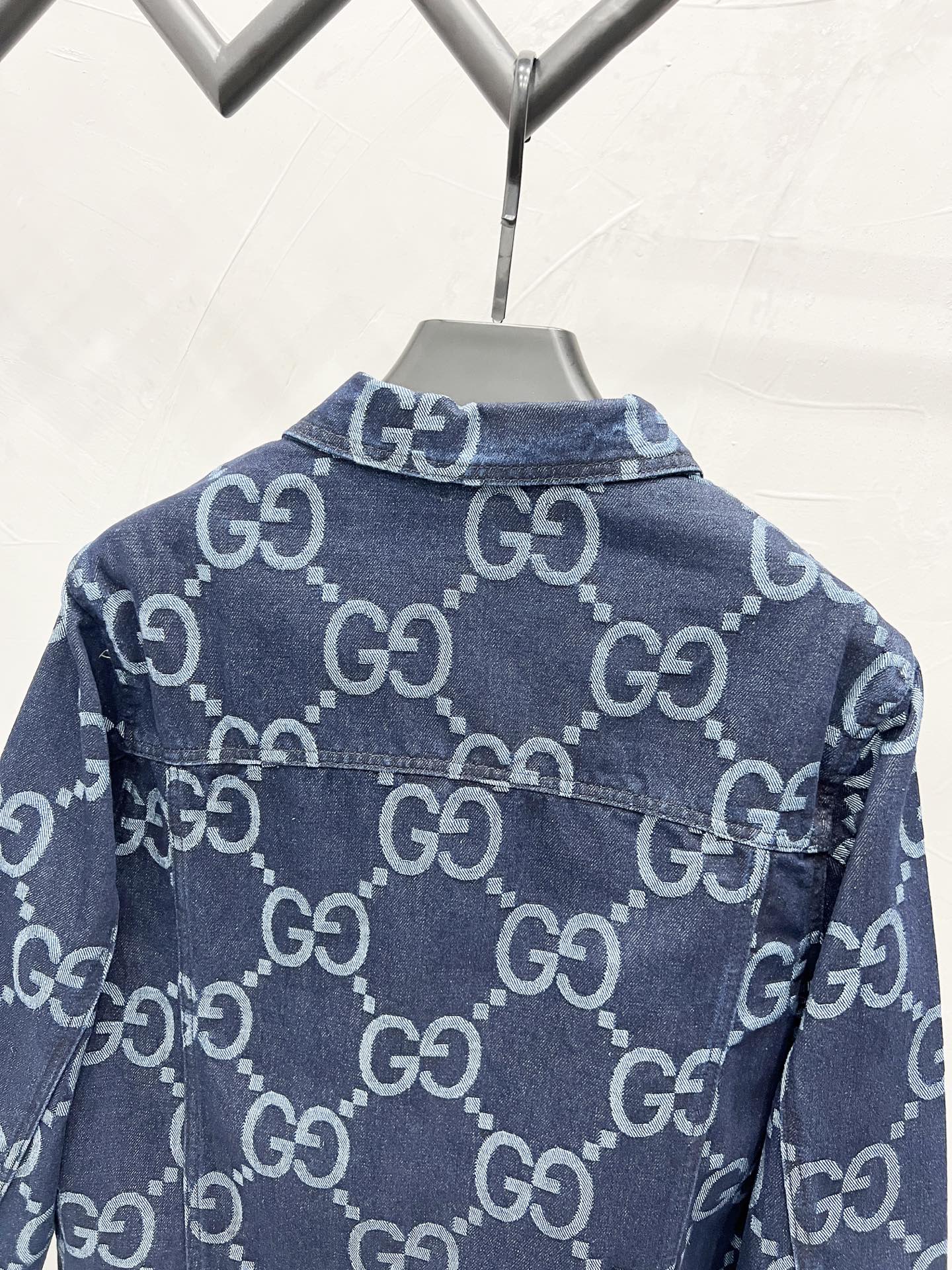 250813 New high-quality full-print straight-cut loose denim jacket