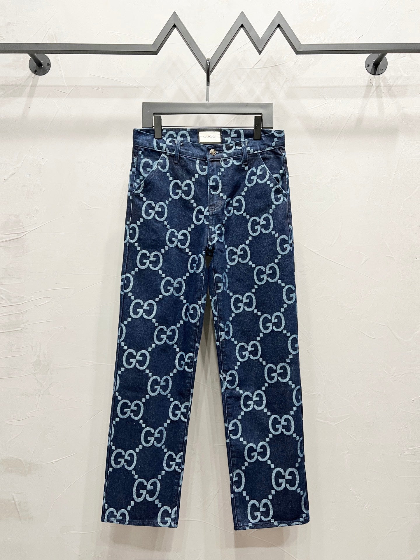 250813 New high-quality full-print straight-leg loose jeans