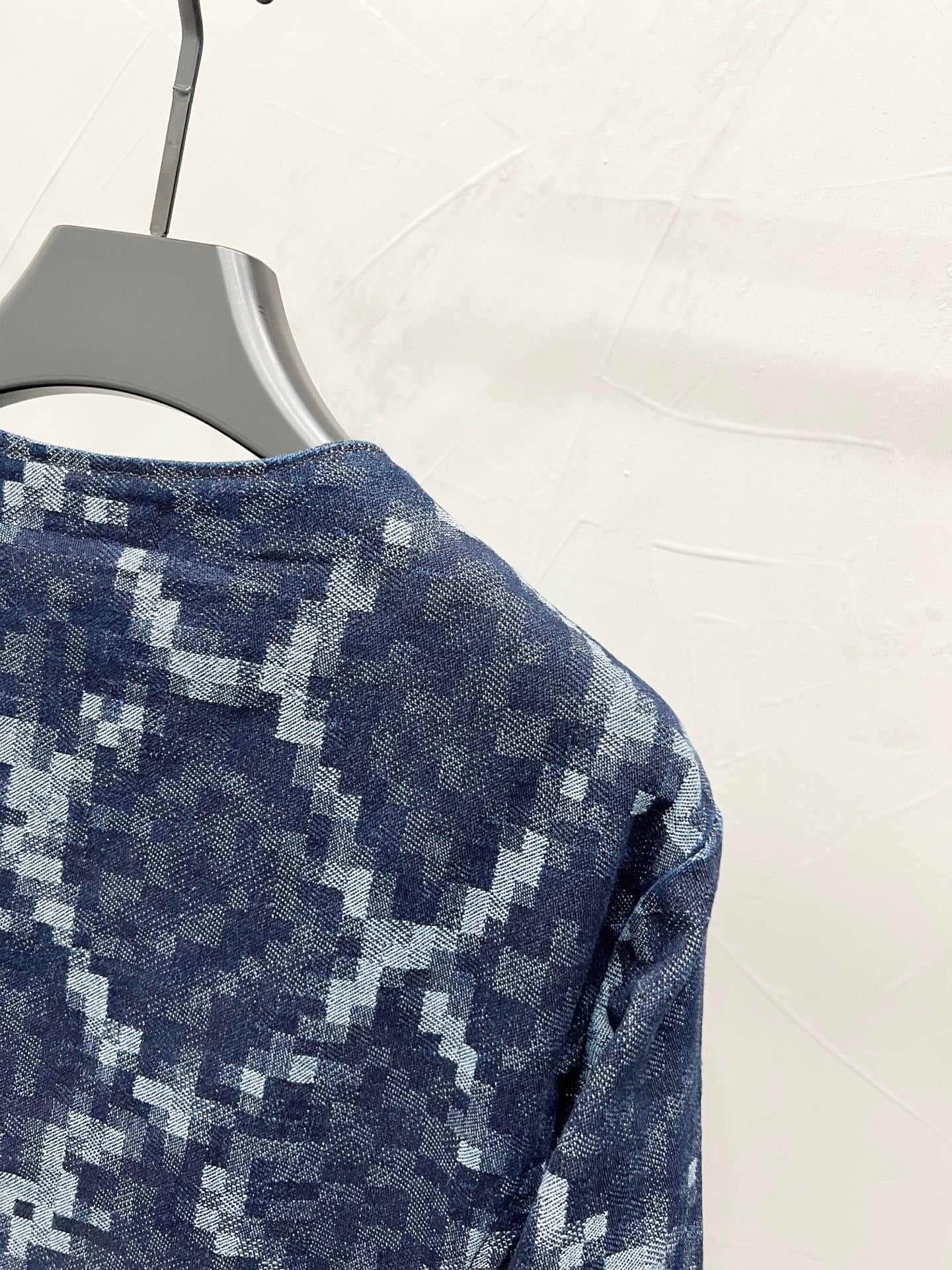 250813 New high-quality serpentine jacquard checkered denim jacket