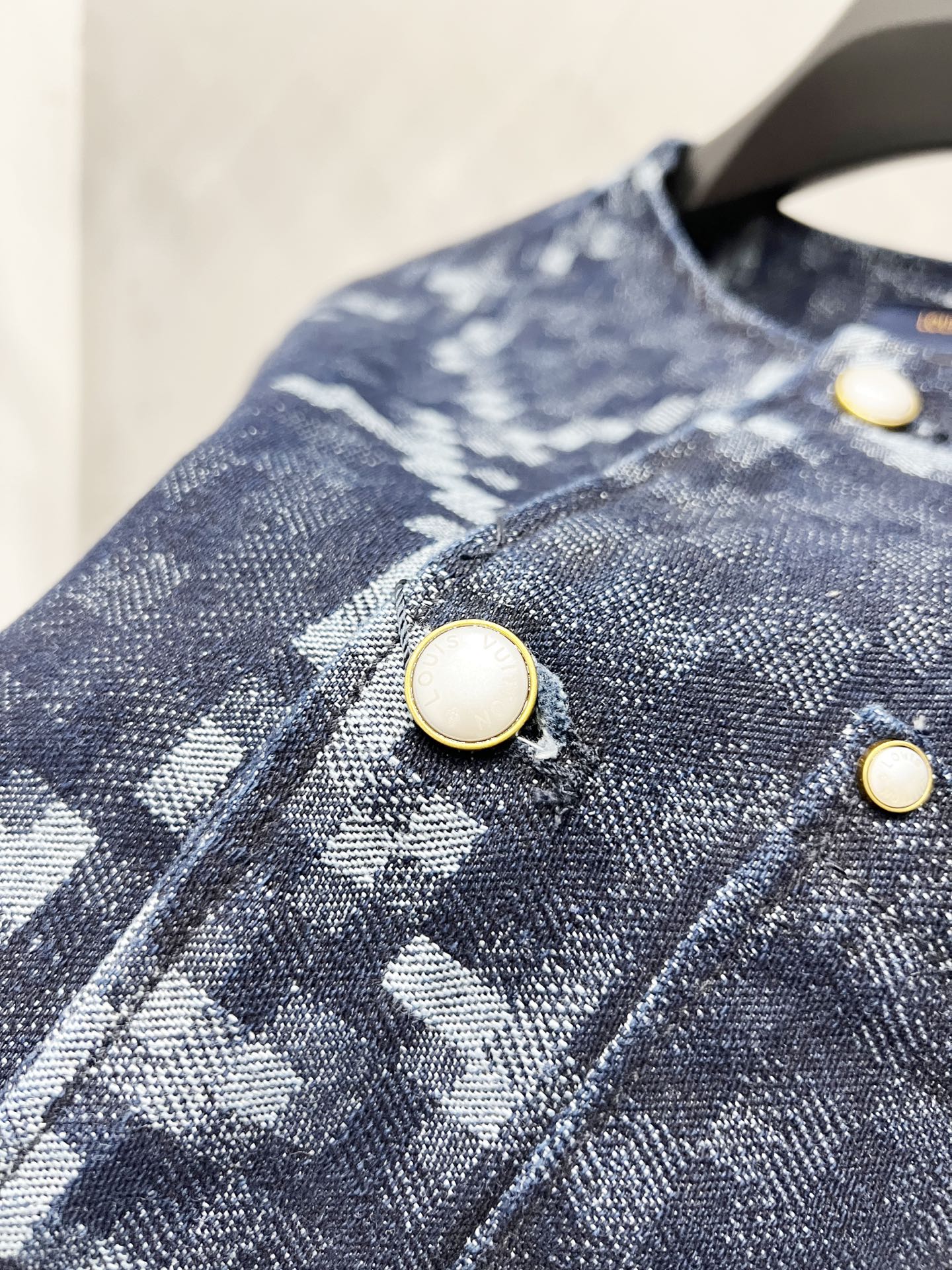 250813 New high-quality serpentine jacquard checkered denim jacket