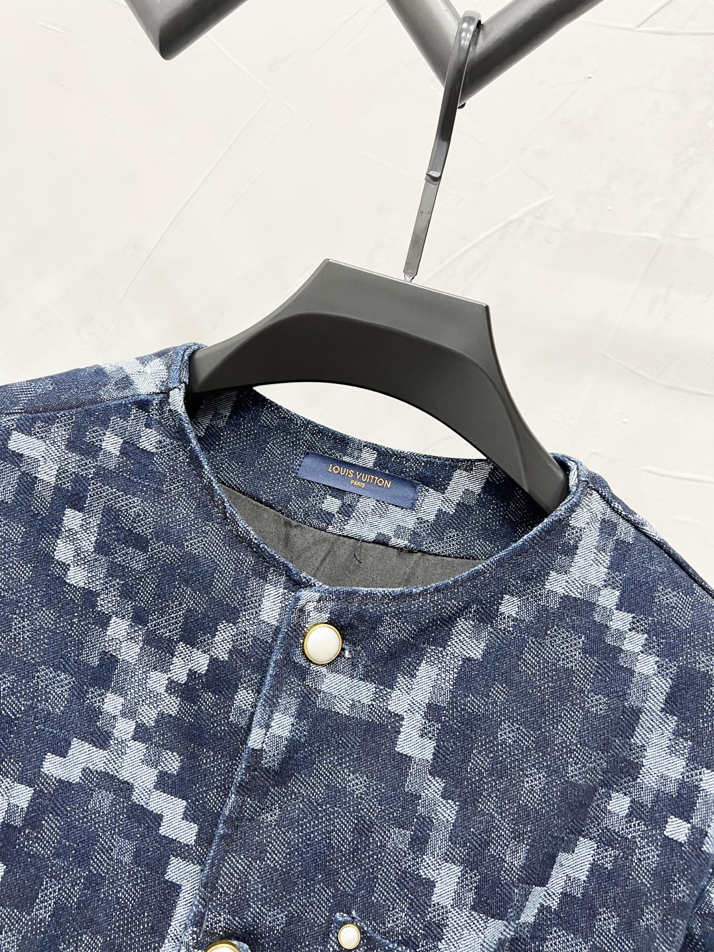 250813 New high-quality serpentine jacquard checkered denim jacket