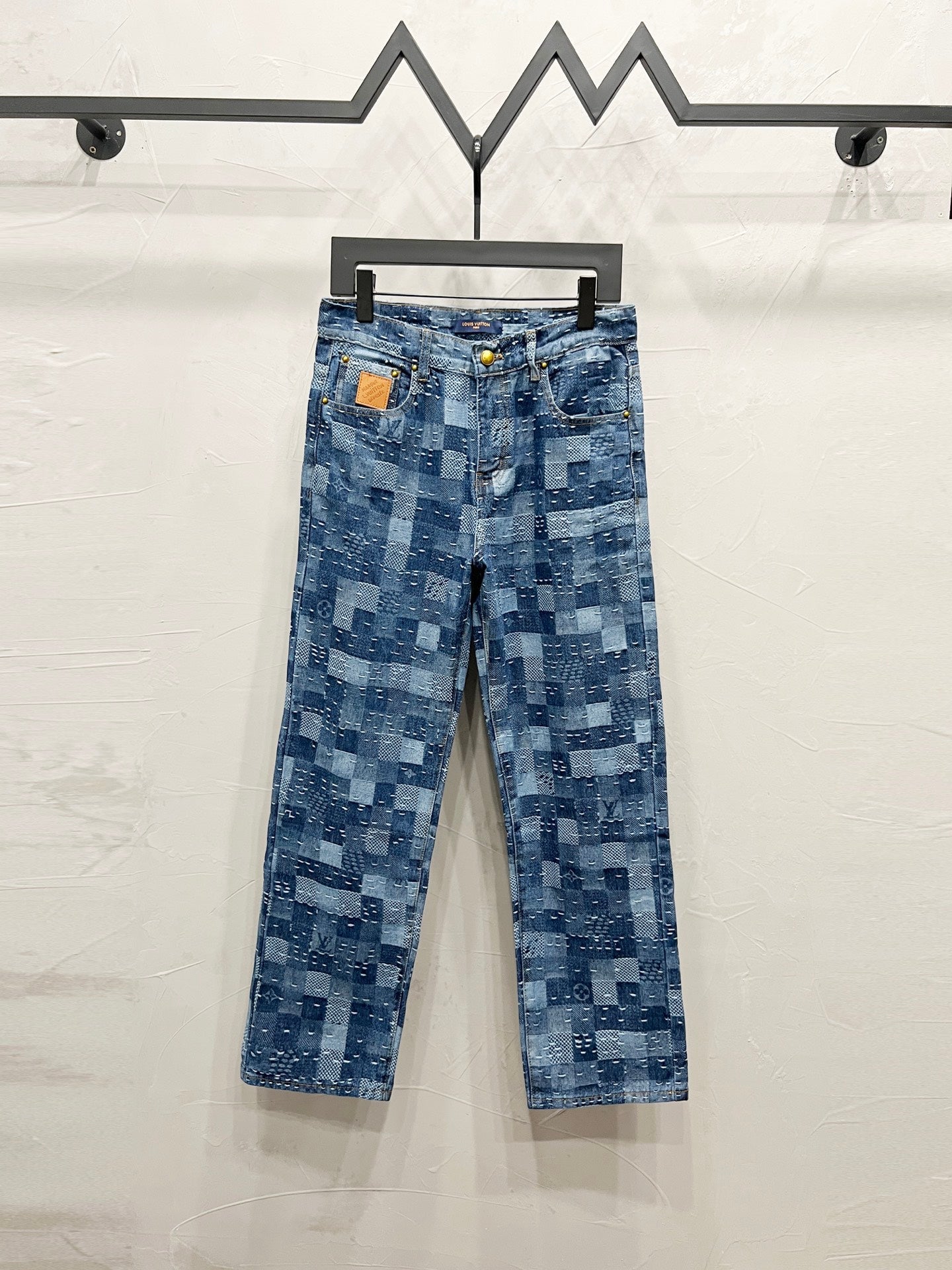 250813 New top-quality heavy-duty checkered jeans