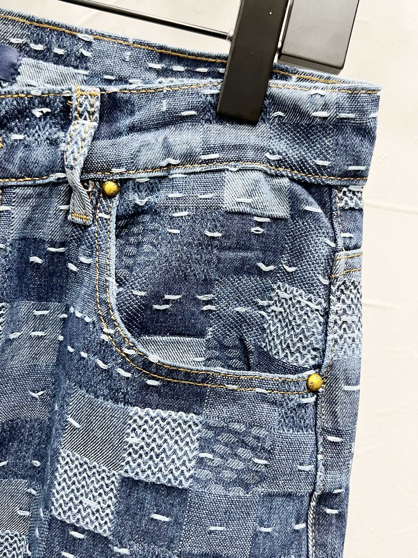 250813 New top-quality heavy-duty checkered jeans