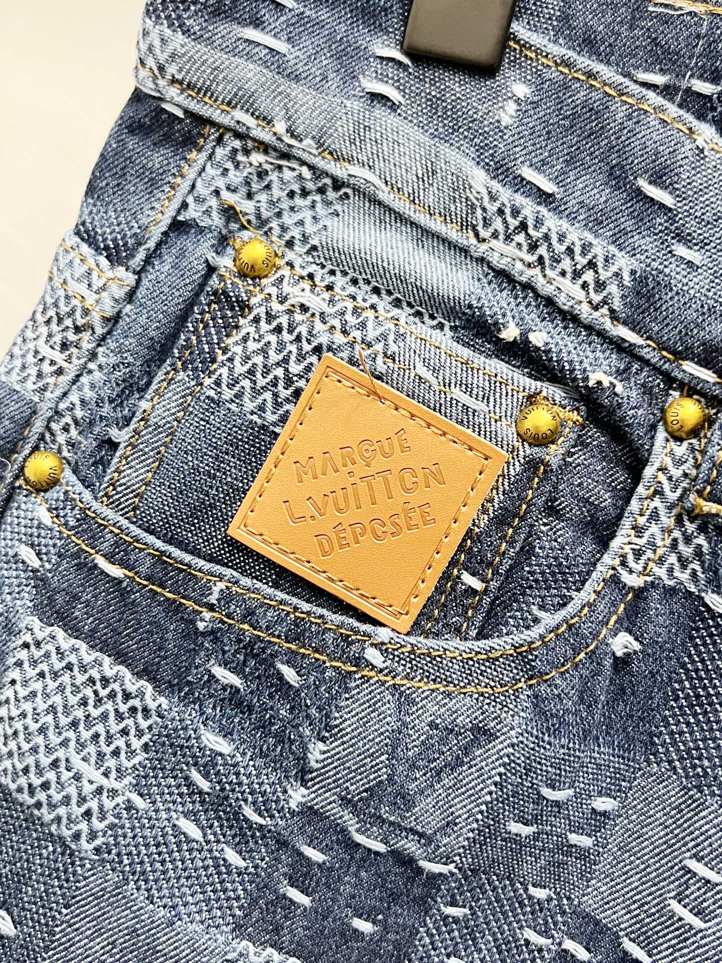 250813 New top-quality heavy-duty checkered jeans