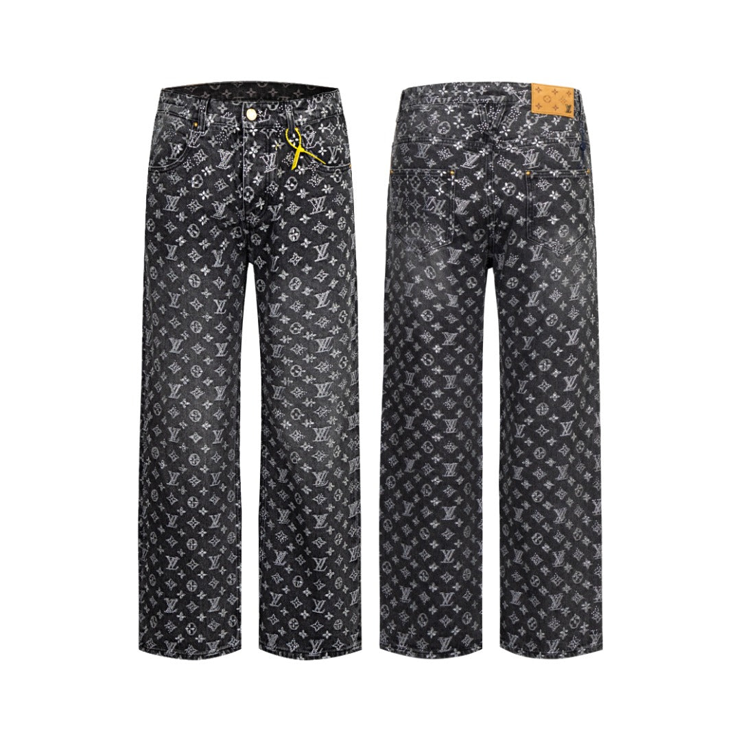 250813 New top-quality embossed diamond jeans