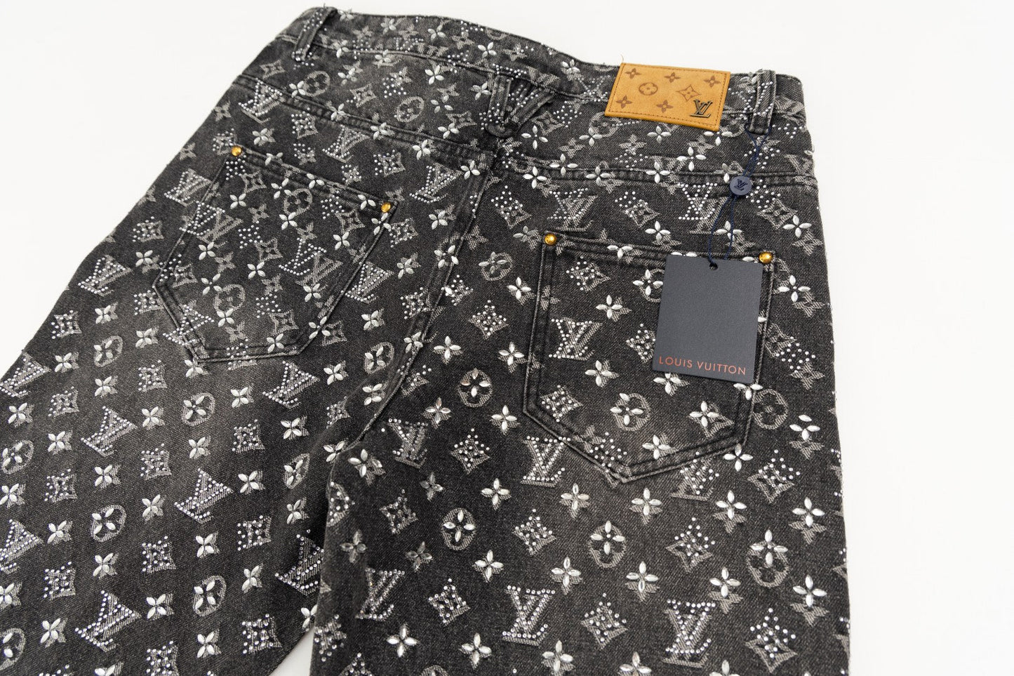 250813 New top-quality embossed diamond jeans