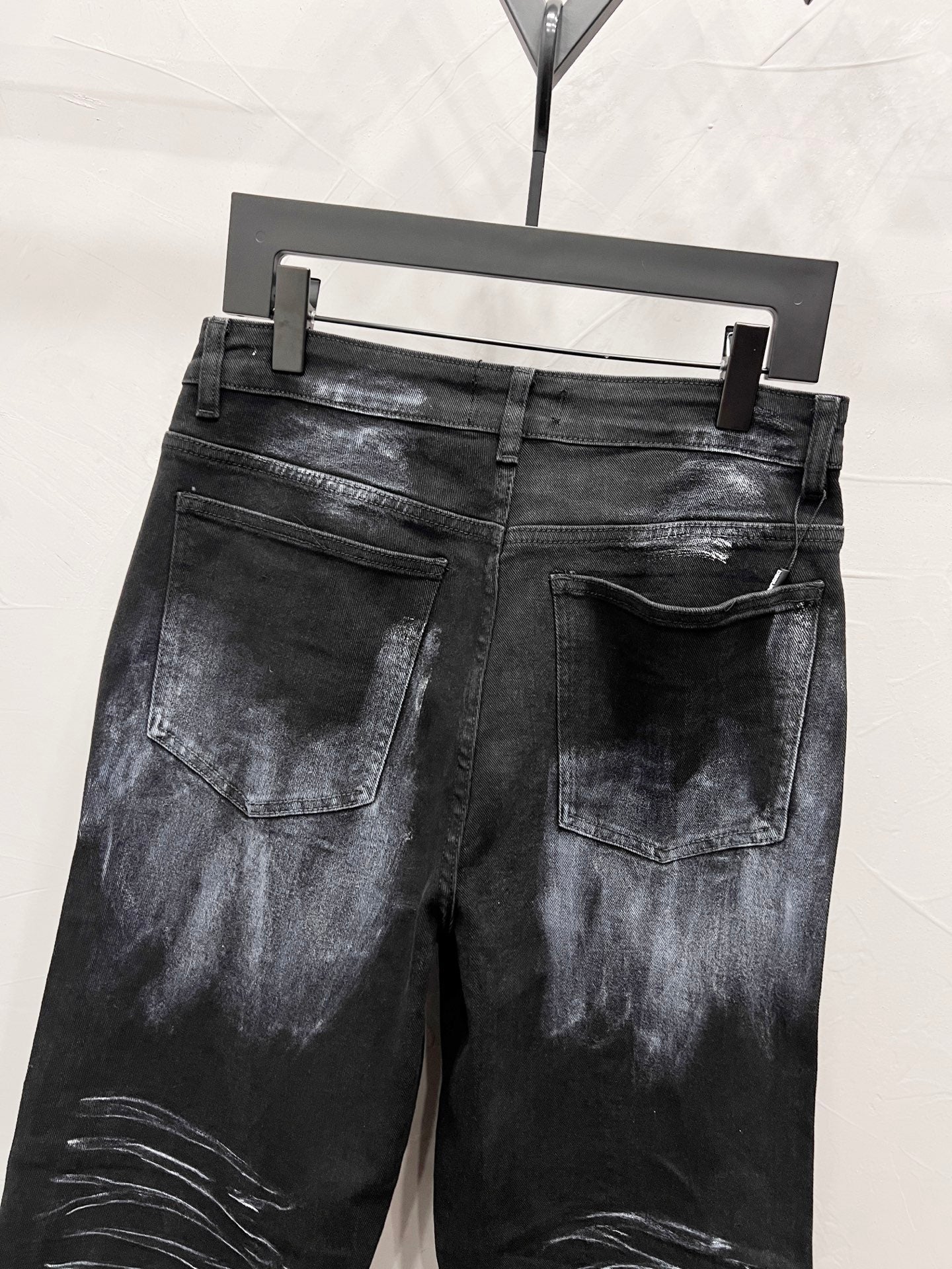 250813 New high-quality five-pointed star rhinestone washed mid-waist straight-leg jeans