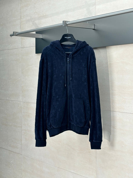 250819 New high-quality cotton blended loop jacquard zipper jacket