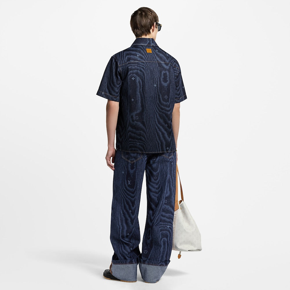 250902 New high-quality custom fabric wavy texture jeans