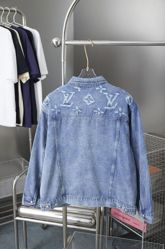 250902 A new high-quality jacquard embroidered letter denim jacket