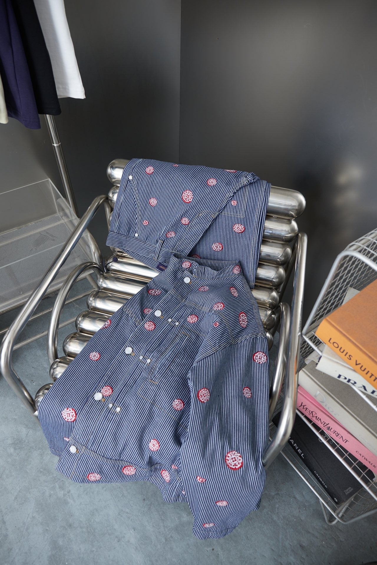 250902 A new high-quality striped embroidered denim jacket
