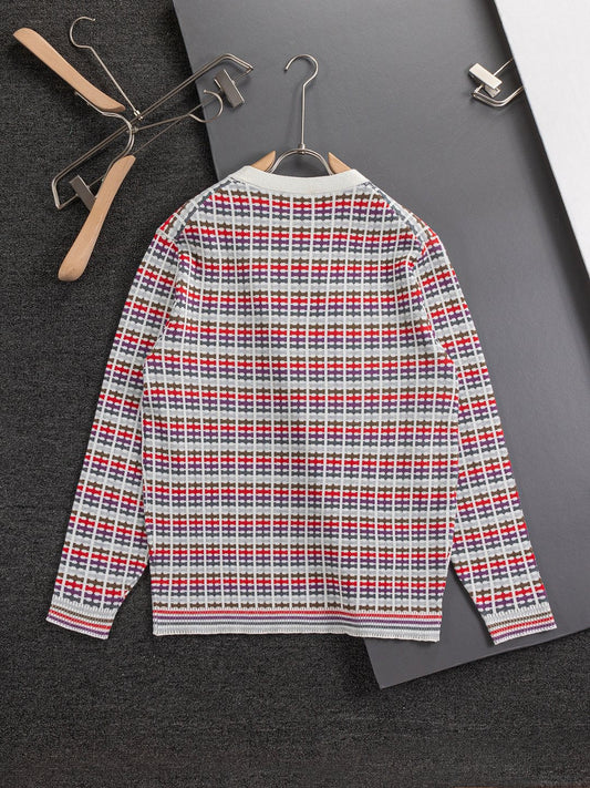 250908 New high-quality jacquard full-printed letter round-neck knit