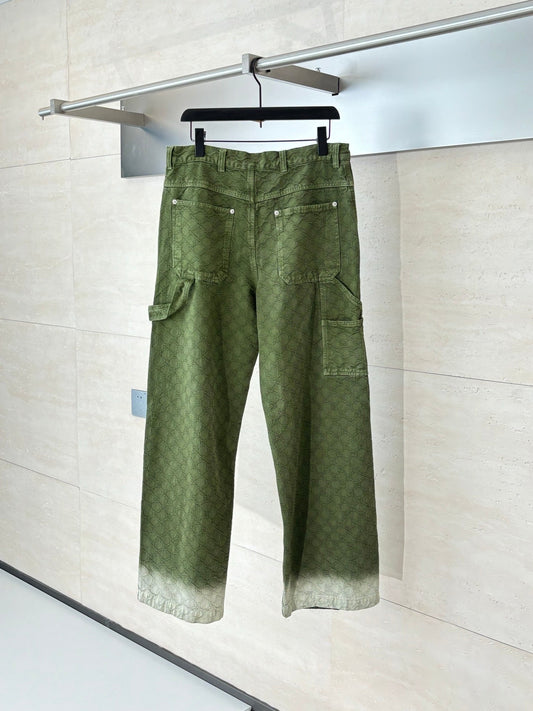 250908 New high-quality dark-patterned jacquard gradient jeans