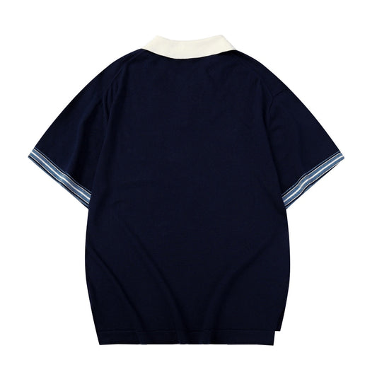 250917 New high-quality cotton blended plain Polo shirt sweater