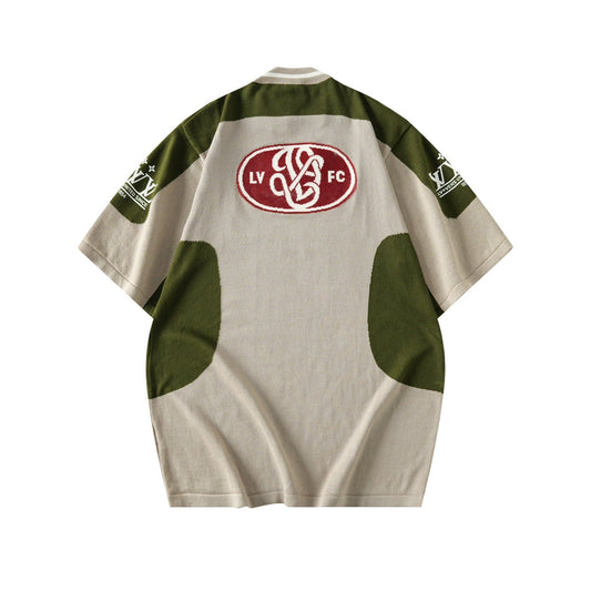 250917 New high-quality knitted short-sleeved jersey show style
