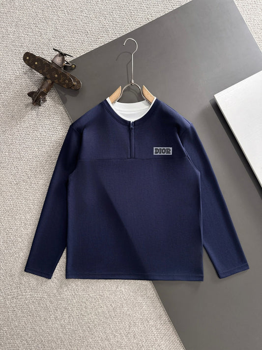 250917 New high-quality, color-blocking round-neck long-sleeved style