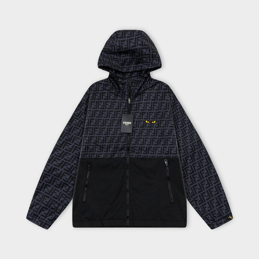 250930 New high-quality spliced full-print zipper hooded jacket